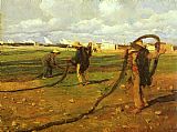 Famous Fisherman Paintings - Fisherman Taking Up the Nets
